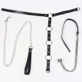 BDSM Sex Slaves Bondage Restraint Anal Hook Options Mouth Ball Gag Collor Chain Bed Foreplay SM Game Fetish Role Play Adjustable Cuffs Adult Sex Toys for Women Men Couples Beginner