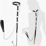 BDSM Sex Slaves Bondage Restraint Anal Hook Options Mouth Ball Gag Collor Chain Bed Foreplay SM Game Fetish Role Play Adjustable Cuffs Adult Sex Toys for Women Men Couples Beginner