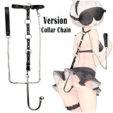 BDSM Sex Slaves Bondage Restraint Anal Hook Options Mouth Ball Gag Collor Chain Bed Foreplay SM Game Fetish Role Play Adjustable Cuffs Adult Sex Toys for Women Men Couples Beginner
