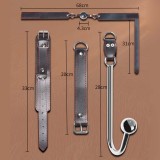 BDSM Sex Slaves Bondage Restraint Anal Hook Options Mouth Ball Gag Collor Chain Bed Foreplay SM Game Fetish Role Play Adjustable Cuffs Adult Sex Toys for Women Men Couples Beginner