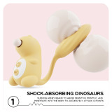 3in1 Sucking Vibrating Vibrator Discreet Lovely Dinosaur Tail Massager Clit Nipples Anal Sucker 12 Modes of Sucking & Vibrating Dilldo for Vaginal Clitoral G-spot Stimulation Flirtation Foreplay Adult Oral Sex Toy Non-embarrassment Cute Gift for Ladies Girlfriend Wife