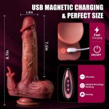 4in1 Thrusting Licking Dildo Smart APP  Remote Control Options Heating Realistic Thick Liquid Silicone Dildos Anal Plug  9  Telescopic & Vibrating Rotating Modes Adult Stimulation Clitoral G-Spot Vibrator Rechargeable Hands Free Sex Toy Gift for Women Couple