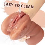3 in 1 Large Realistic Pussy Lifelike Tongue Mouth Pocket Male Masturbator Oral Vaginal Anal Tetured Tight Tunnel Sex Doll Deep Throat Blowjob Jerkoff Stroker for Men Masturbation Adult Love Sex Toy Gift for Boyfriend Husband Lesbian