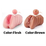 3 in 1 Large Realistic Pussy Lifelike Tongue Mouth Pocket Male Masturbator Oral Vaginal Anal Tetured Tight Tunnel Sex Doll Deep Throat Blowjob Jerkoff Stroker for Men Masturbation Adult Love Sex Toy Gift for Boyfriend Husband Lesbian