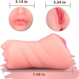 3 in 1 Large Realistic Pussy Lifelike Tongue Mouth Pocket Male Masturbator Oral Vaginal Anal Tetured Tight Tunnel Sex Doll Deep Throat Blowjob Jerkoff Stroker for Men Masturbation Adult Love Sex Toy Gift for Boyfriend Husband Lesbian