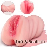 3 in 1 Large Realistic Pussy Lifelike Tongue Mouth Pocket Male Masturbator Oral Vaginal Anal Tetured Tight Tunnel Sex Doll Deep Throat Blowjob Jerkoff Stroker for Men Masturbation Adult Love Sex Toy Gift for Boyfriend Husband Lesbian