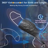 10 Modes Vibrating Penis Sleeve Liquid Silicone Cock Ring Male Rechargeable Waterproof APP Manual Vibrator Soft Extender Enlarger Testicle Restraint Prolonged Ejaculation Delayed Stamina Rings Girth Enhancer Sheath Sex Toys for Men