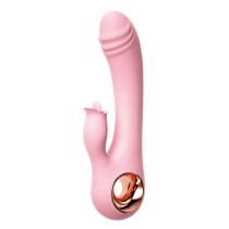 20 Vibrating Modes Heating Vibrator Licking Tongue Rechargeable 2-in-1 Electric Rabbit Dildo G-Spot Clit Dual Stimulator Sex Toy Gift for Women Girlfreind Wife