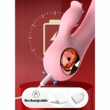 20 Vibrating Modes Heating Vibrator Licking Tongue Rechargeable 2-in-1 Electric Rabbit Dildo G-Spot Clit Dual Stimulator Sex Toy Gift for Women Girlfreind Wife