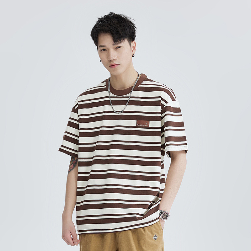 Men's Fashion Summer Cotton Stripes T-shirt