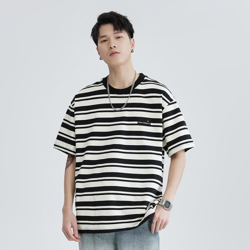 Men's Fashion Summer Cotton Stripes T-shirt