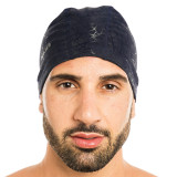 Taddlee Men Swim Cap PU Fabric Silicone Lycra Swimming Hat Pool Waterproof Sports Adult Swim Wear Accessories Large Size Outdoor