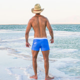 Taddlee marque Sexy hommes maillots de bain natation Boxer slips Bikini avec poches couleur bleu uni hommes maillots de bain Surf troncs Boardshorts