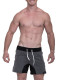 Taddlee Men's Sports Running Shorts Gym Training Boxer Trunks Solid Black Gray