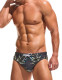 TAD Dark Green and Black Leafs Swim Briefs Swimwear