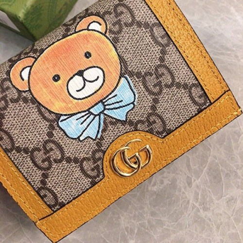 大人気 限定コラボ★KAI x グッチ テディベアウォレット ミニ財布コピー 660510 2YUAG 8695