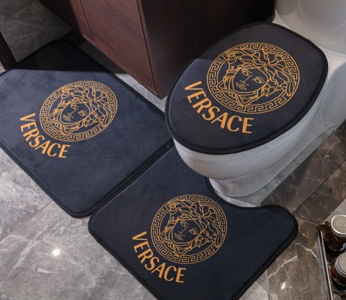 超限定♪ ヴェルサーチェ 2024新作 バスマット3点セット 洗える 便座カバー/足元マット 新居寝具用品